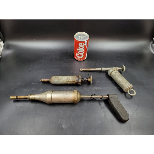 3 Vintage Grease Guns