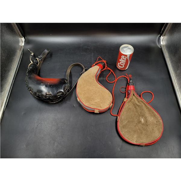 Vintage Spanish Leather Wine Bota Bags