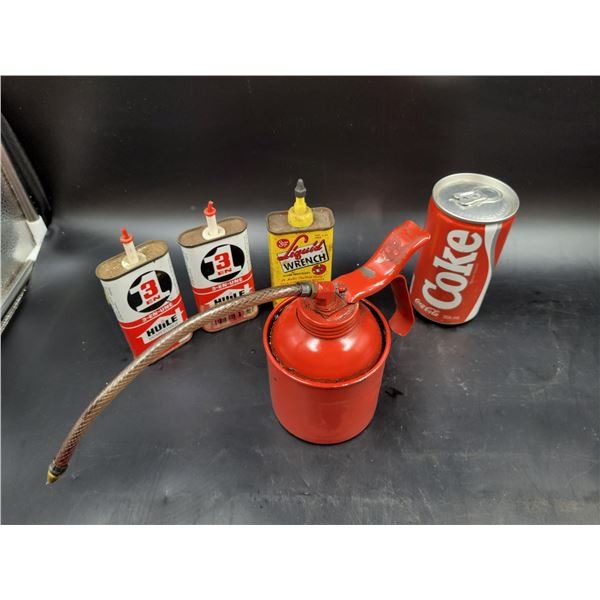 Vintage Oil Can and Oil Lot