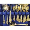 Image 2 : Vintage Gold Colored Cutlery Set with Wood Case