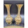 Image 2 : Solid Heavy Etched Brass Serveware and Vases