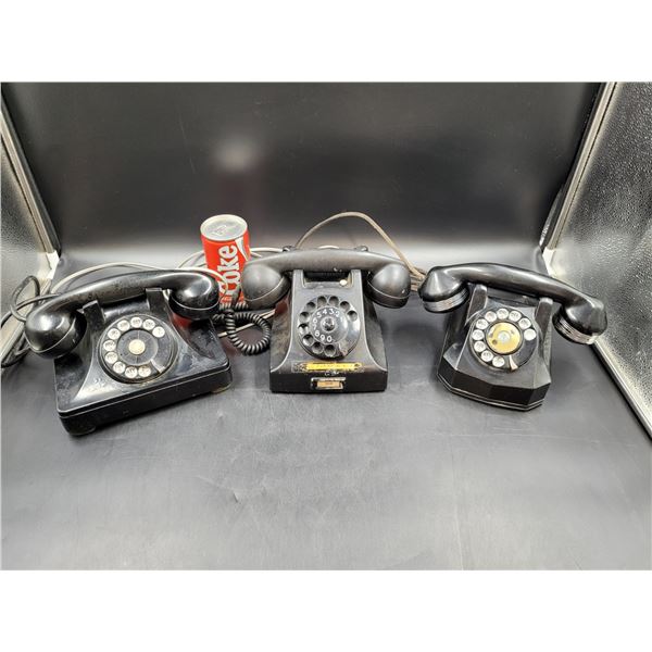 3 Vintage Rotary Telephones