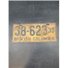 Image 1 : Antique 35' British Columbia License Plate