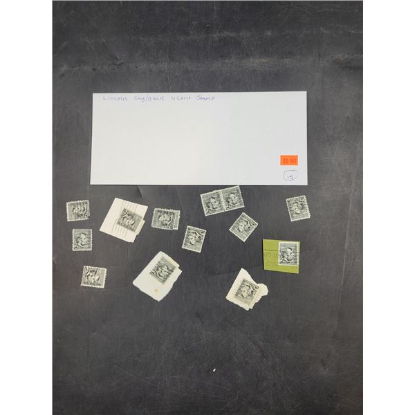 15 Lincoln Grey/Black 4 Cent Stamps