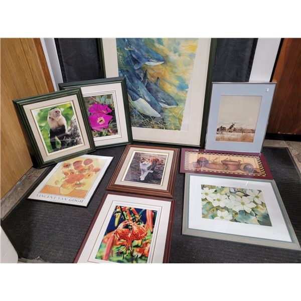 Framed Animal and Flower Prints