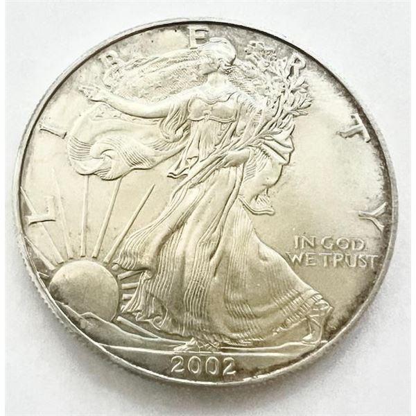 2002 American Silver Eagle $1 Dollar .999 Fine Silver Coin 1 Oz. BU