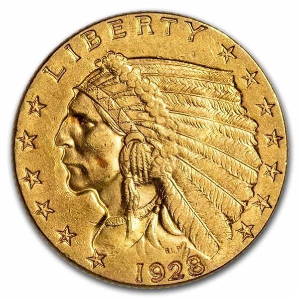 1928 $2.50 Indian Gold Quarter Eagle AU