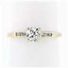 Antique Art Deco 18k White Gold 0.55 ctw European Diamond Solitaire & Accent Rin