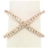 NEW 14k Rose Gold 0.50 ctw 45 Round Brilliant Diamond Simple X Ex Cross Band Rin