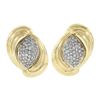 Vintage 18k Yellow Gold 2.15 ctw Pave Diamond Domed Swirl Earrings w/ 14k Backs