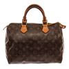 Louis Vuitton Brown Monogram Canvas Leather Speedy 30 Satchel Bag