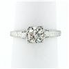 Antique Art Deco Platinum .80 ctw European Diamond Engraved Scroll Engagement Ri