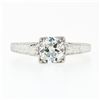 Image 4 : Antique Art Deco Platinum .80 ctw European Diamond Engraved Scroll Engagement Ri