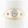 Men's Vintage 14K Gold 0.62 ctw 3 Stone Diamond Domed Polished Wedding Band Ring