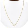 NEW 14k Yellow Gold .60 ctw Round Bezel Diamond Solitaire Pendant Adjustable Cha