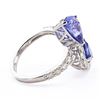 Image 2 : 4.66 ctw Tanzanite and 1.41 ctw Diamond Platinum Ring
