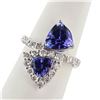 Image 3 : 4.66 ctw Tanzanite and 1.41 ctw Diamond Platinum Ring