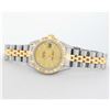 Image 5 : Rolex Ladies Quickset 2T 18K & Steel Champagne Index Dial Diamond Pyramid Bezel
