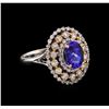 14KT Two-Tone Gold 1.73 ctw Tanzanite and Diamond Ring