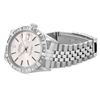 Image 6 : Rolex Mens Stainless Steel Silver Index Dial 18K Gold Pyramid Diamond Bezel Date