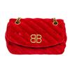 Balenciaga Red Velvet BB Chain Shoulder Bag