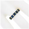 Image 3 : 18k Yellow Gold 1.75 ctw Square Step Cut Sapphire Bar Channel 5 Stone Band Ring