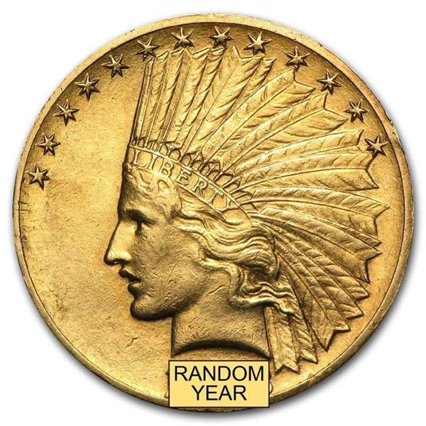 Lot of (10) $10.00 Indian Head Gold XF