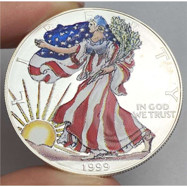 Colorized 1999 American Silver Eagle