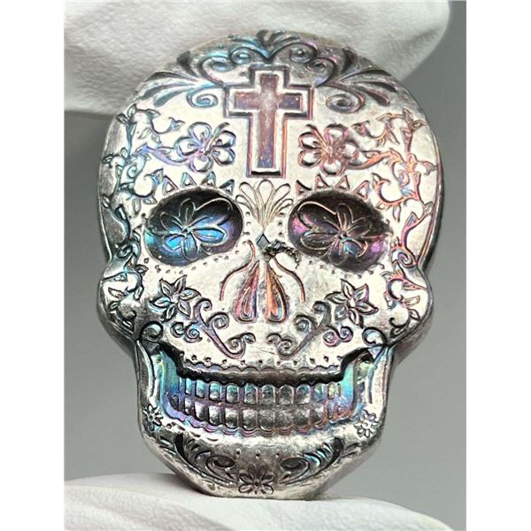 Skull 2 ozt .999 Silver