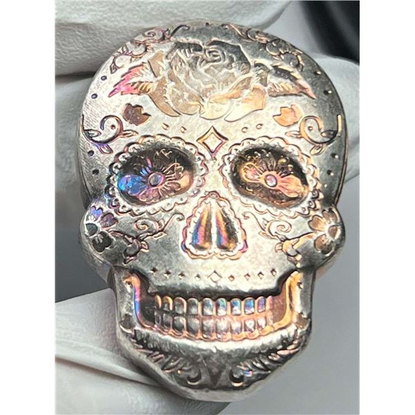 Skull 2 ozt .999 Silver