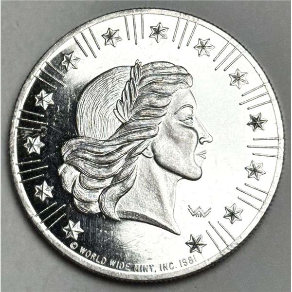 1981 World Wide Mint American Eagle 1 ozt .999 Silver