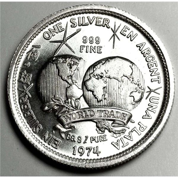 1974 World Trade The International Universal Trade Unit 1 ozt .999 Silver