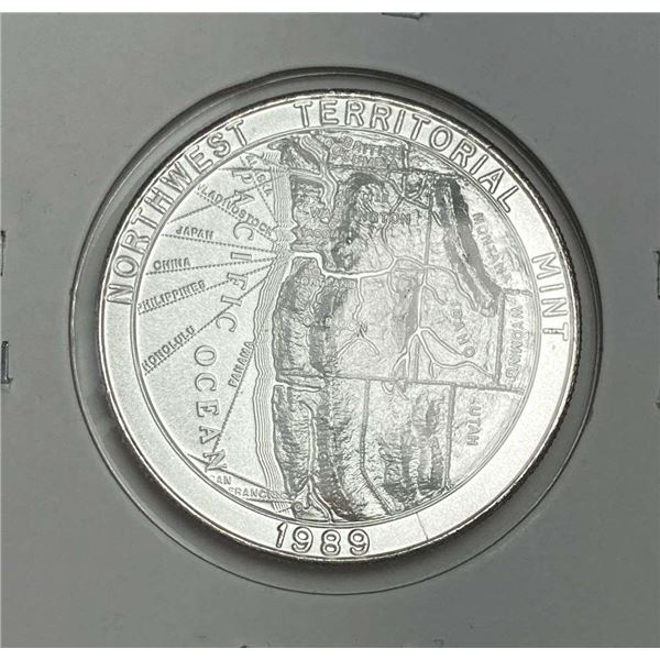 1989 Northwest Territorial Mint 1 ozt .999 Silver Trade Unit