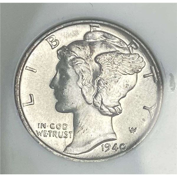 1940 Mercury Silver Dime NGC MS67 FB