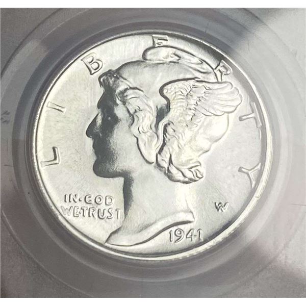 1941-S Mercury Silver Dime PCGS MS67 FB