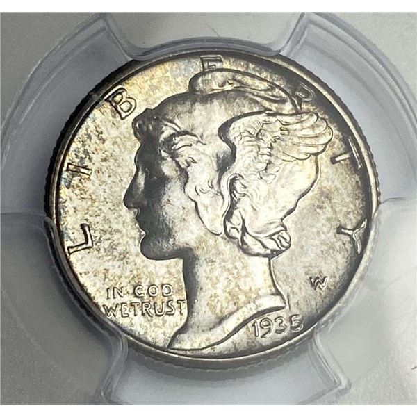 1935-D Mercury Silver Dime PCGS MS66
