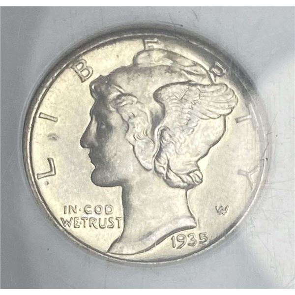1935-S Mercury Silver Dime NGC MS66