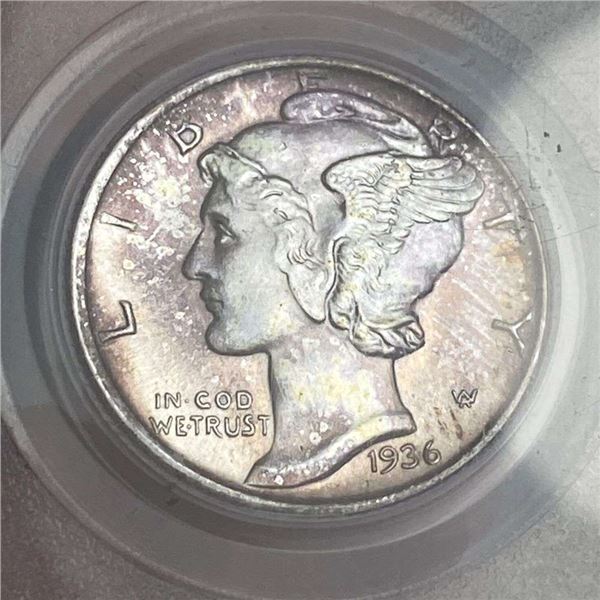 1936-D Mercury Silver Dime PCGS MS66 FB