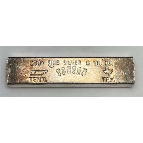 Vintage Tentex 5 ozt .999 Silver Bar