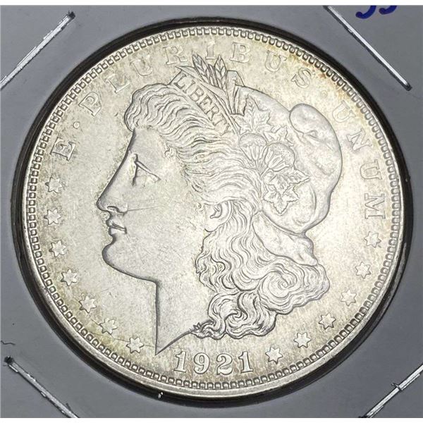 1921-D Morgan Silver Dollar AU55