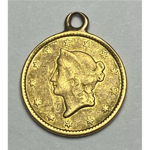 1850 Type 1 Gold Dollar W/ Jewelry Mount