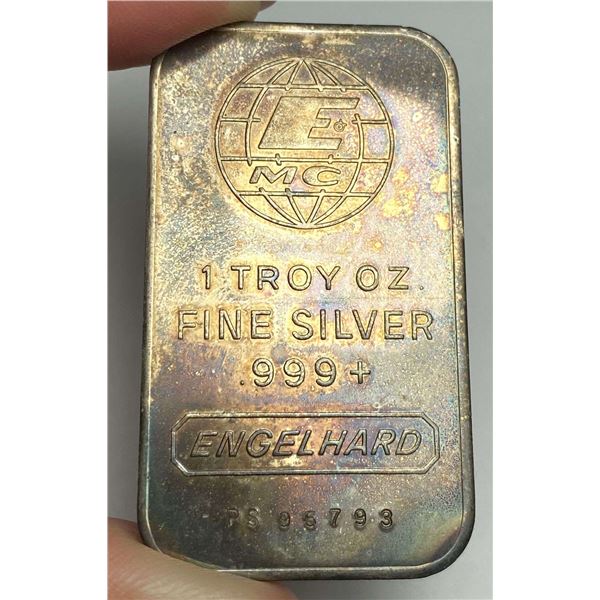 Toned Engelhard 1 ozt .999 Silver Bar