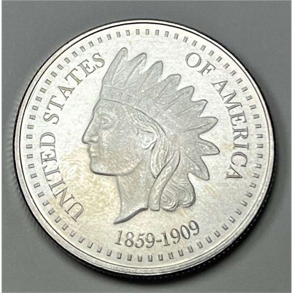 1859-1909 Indian Head Design 1 ozt .999 Silver