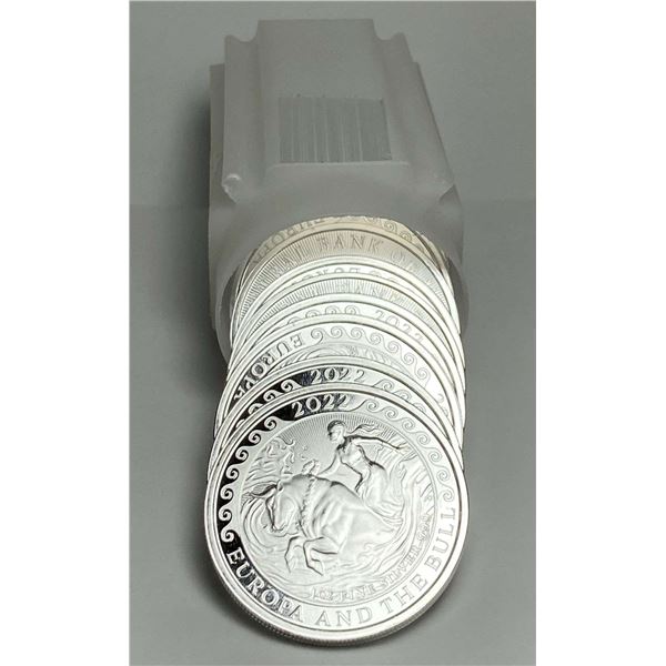 Roll (20) 2022 Central Bank Of Malta "Europa And The Bull" 1 ozt .999 Silver