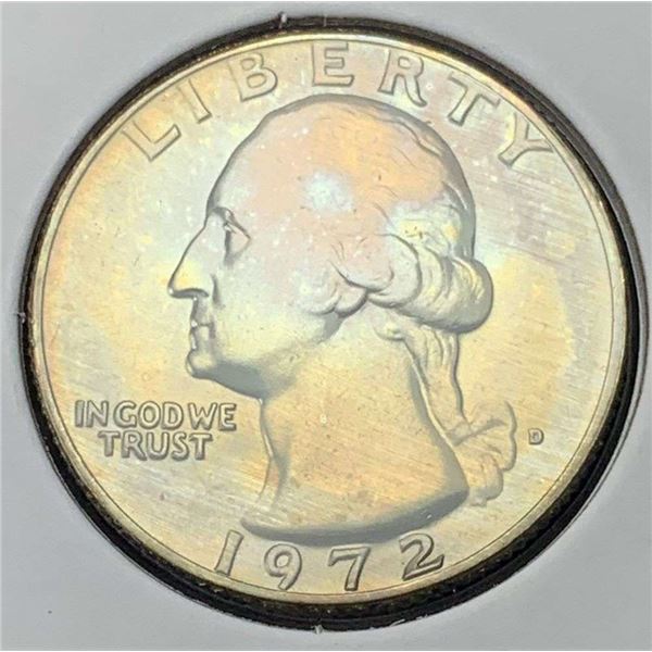 Absolutely Stunning! 1972-D Rainbow Toned Washington Quarter