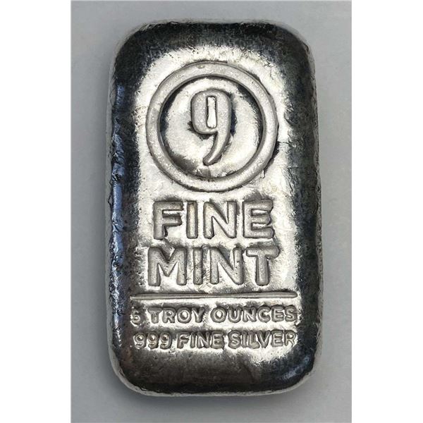 "9" Fine Mint 5 ozt .999 Silver Bar