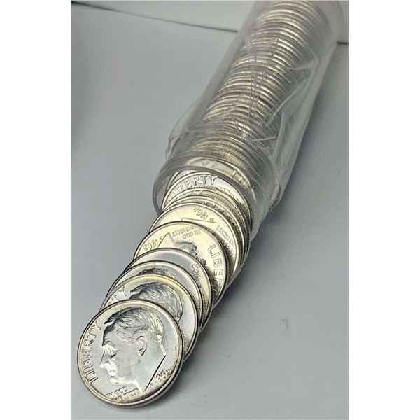 Roll (50-coins) 1962 Roosevelt Silver Dimes BU