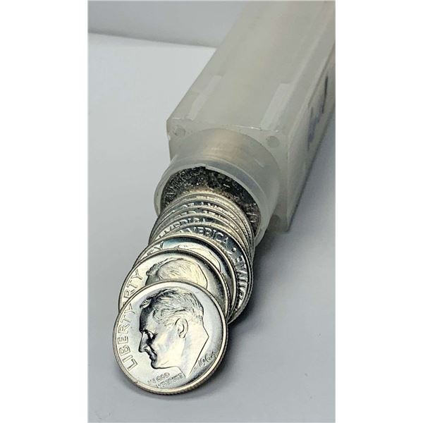 Roll (50-coins) 1964 Roosevelt Silver Dimes BU