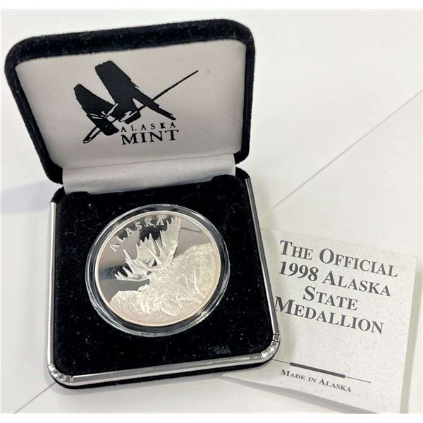 1998 Alaska Mint Official State Proof 1 ozt .999 Silver