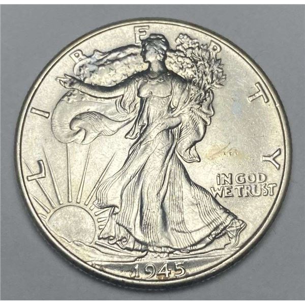 1945 Walking Liberty Silver Half Dollar MS63